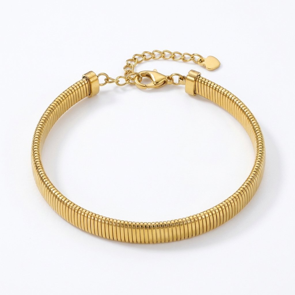 Gold-Tone Stainless Steel Snake Chain Bracelet