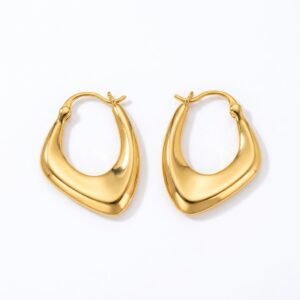 Asymmetrical Teardrop Hoop Earrings