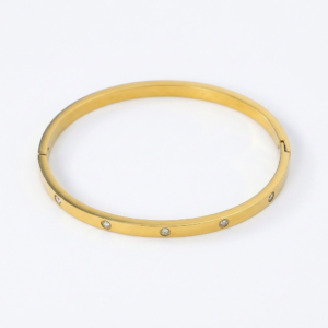 Classic Zircon Inlaid Stainless Steel Bracelet