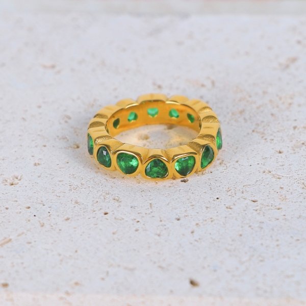 Emerald Heart Eternity Ring