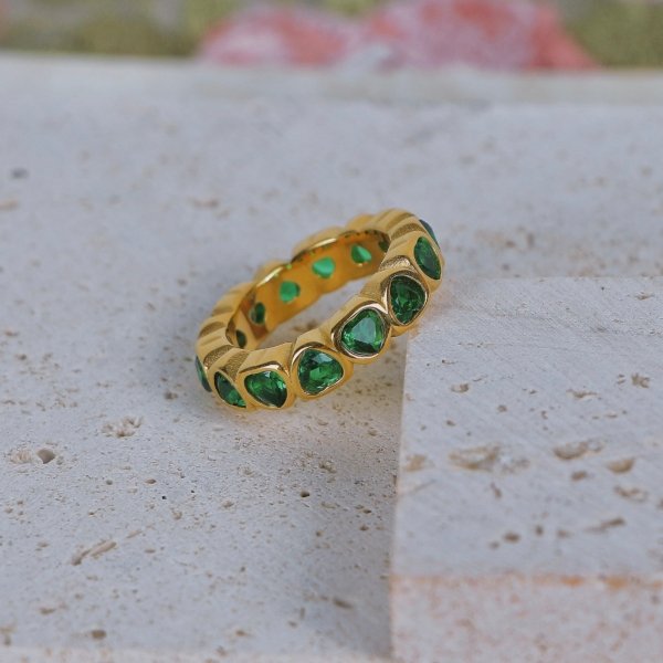 Emerald Heart Eternity Ring