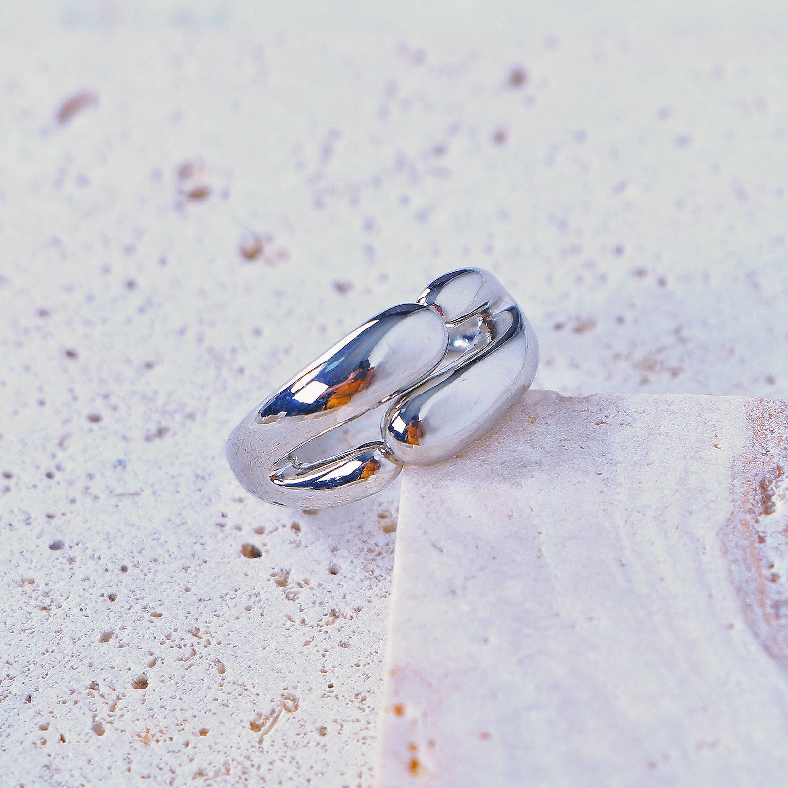 Silver Teardrop Flow Ring - Image 2