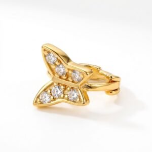 18K Gold Plated S925 Silver Micro-set Butterfly Cartilage Earrings