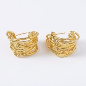 Multi-Layer Twisted Cuff Hoop Earrings