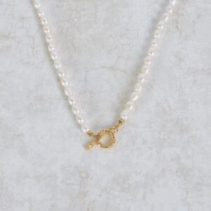 Delicate Pearl Toggle Necklace
